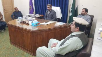 Meeting of DEO male Dir Lower with Chairman Prof: Dr. Zamin Gul, Secretary Prof: Dr. Saeed Ahmad Sani and Controller of Exam regarding SLO based question papers and Mutalia e Quran Hakeem examination 2023