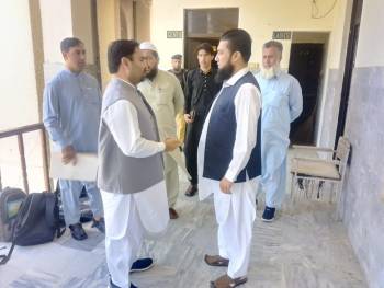 Secretary BISE Malakand Prof: Dr: Saeed Ahmad Sani visit to FC School Blambat