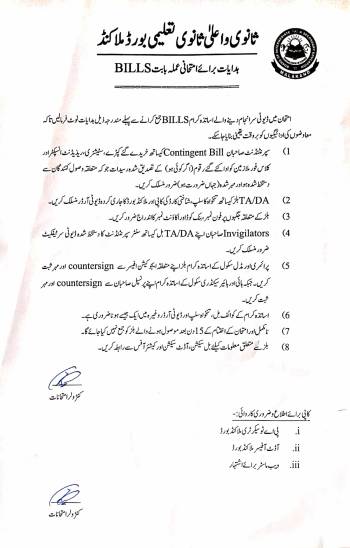 Instructions for submitting of examina